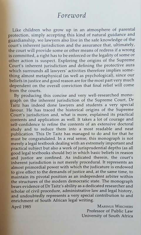 The Inherent Jurisdiction of the Supreme Court ~ Jerold Taitz