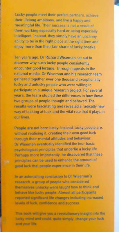 The Luck Factor ~ Dr Richard Wiseman