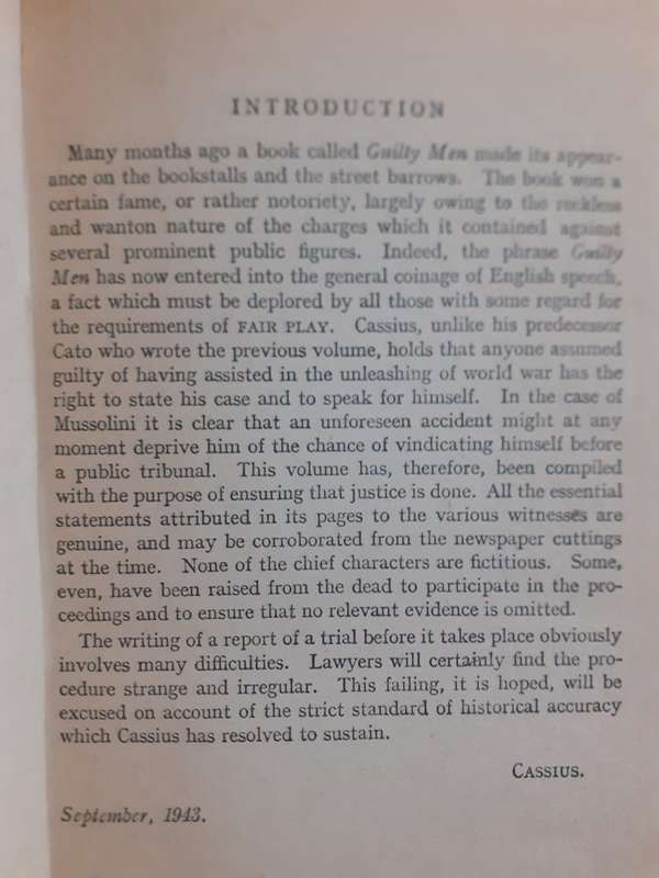 The Trial of Mussolini ~ Cassius