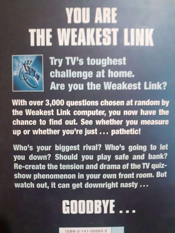 The Weakest Link Quiz Book ~ BBC