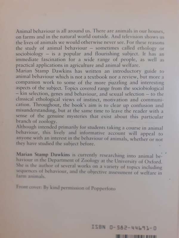 Unravelling Animal Behaviour ~ Marian Stamp Dawkins