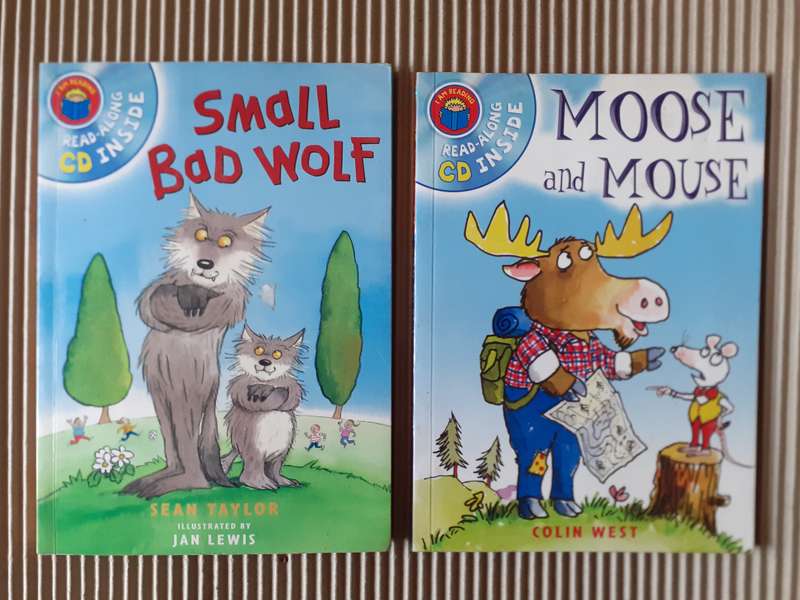 2 Childrens' books (NO CDs) - Small Bad Wolf / Moose and Mouse