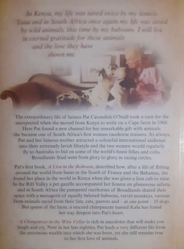 A Chimpanzee in the Wine Cellar ~ Pat Cavendish O'Neill