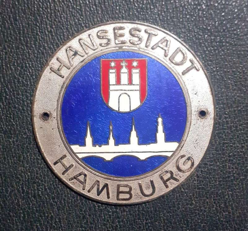 Vintage Car Badge - HANSESTADT HAMBURG