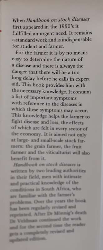 Handbook on Stock Diseases ~ Monnig / Veldman