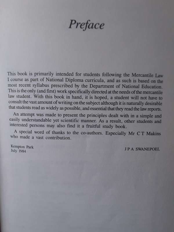 Introduction to Mercantile Law ~ Swanepoel / Makins / Lapping / Reynecke