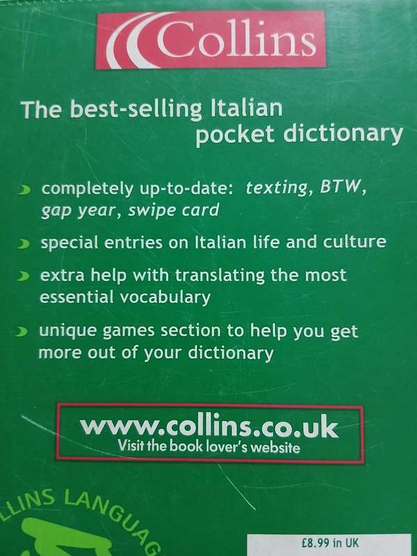 Collins Pocket Italian Dictionary  Fourth Edition (2002)