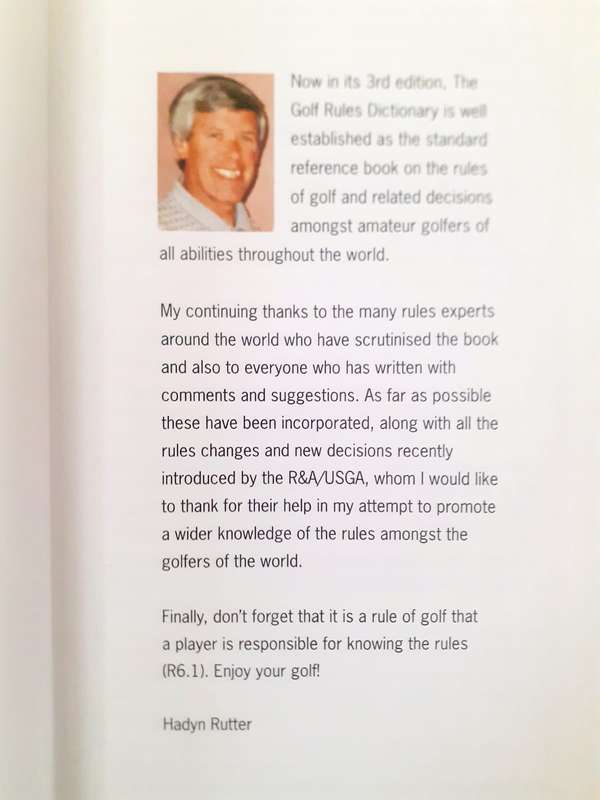 The Golf Rules Dictionary ~ Hadyn Rutter