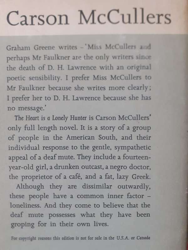 The Heart is a Lonely Hunter ~ Carson McCullers