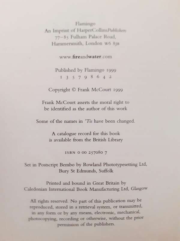 'Tis ~ Frank McCourt