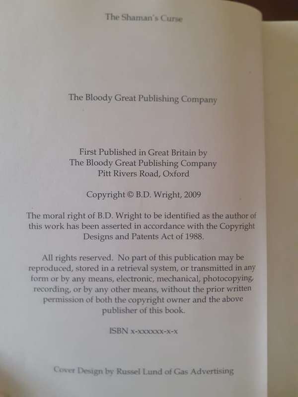 (signed) The Shamans Curse ~ Brian Wright