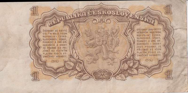 CZECHOSLOVAKIA 1 KORUNA 1953 P78 VF
