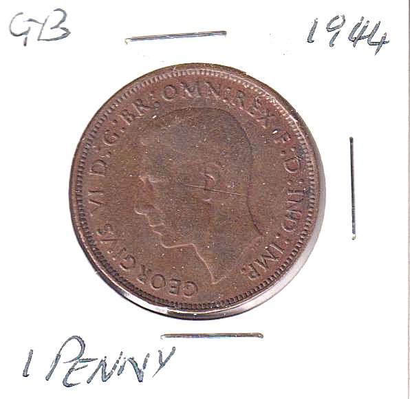 GREAT BRITAIN 1 PENNY  1944 IN COIN FLIP
