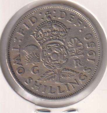 GREAT BRITAIN 2 SHILLINGS 1950 IN COIN FLIP