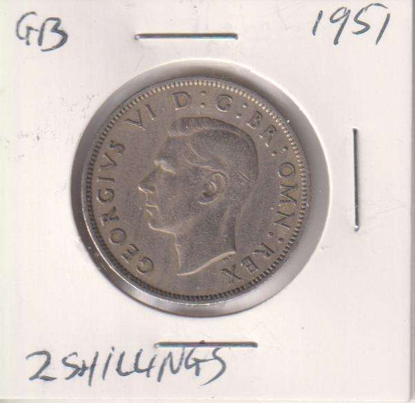 GREAT BRITAIN 2 SHILLINGS 1951 IN COIN FLIP