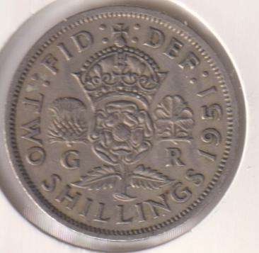GREAT BRITAIN 2 SHILLINGS 1951 IN COIN FLIP