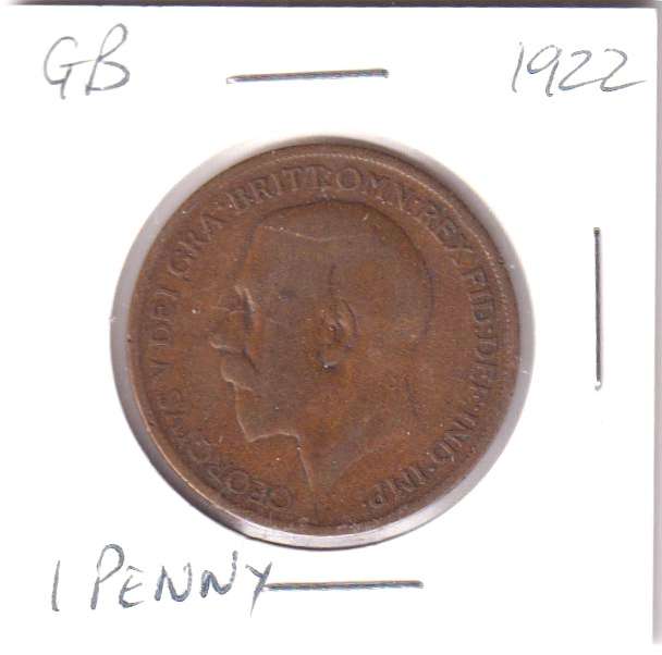 GREAT BRITAIN 1 PENNY  1922 IN COIN FLIP