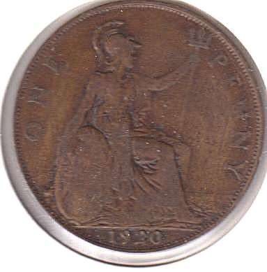 GREAT BRITAIN 1 PENNY  1920 IN COIN FLIP