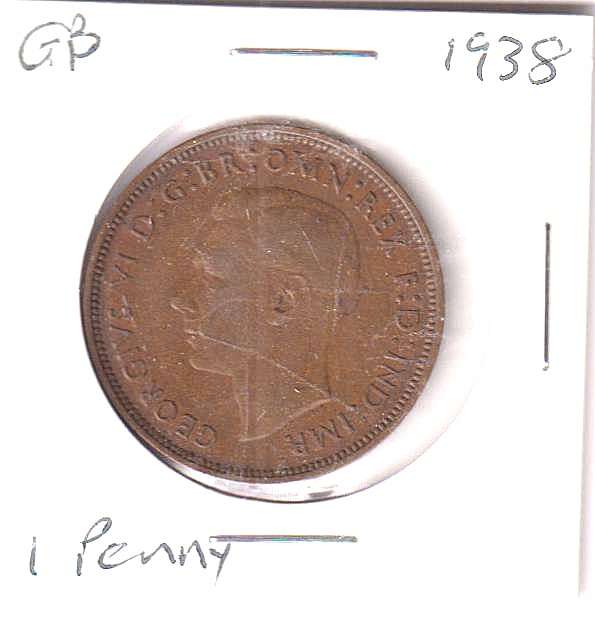 GREAT BRITAIN 1 PENNY  1938 IN COIN FLIP