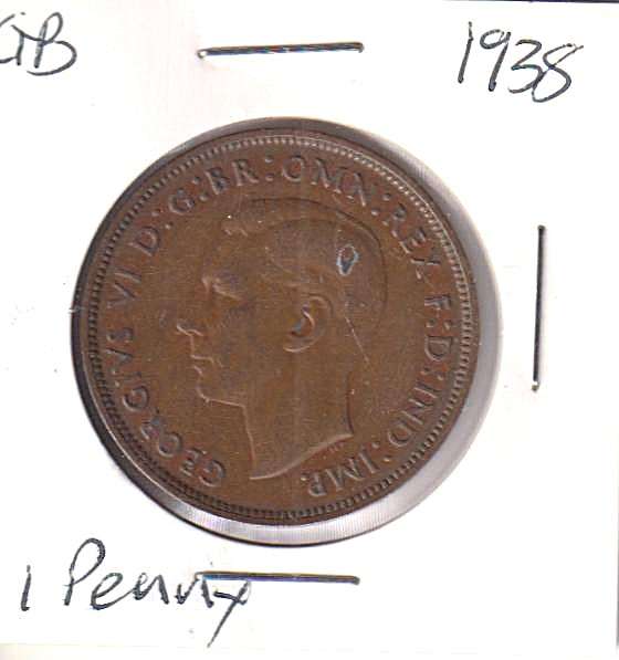GREAT BRITAIN 1 PENNY  1938 IN COIN FLIP
