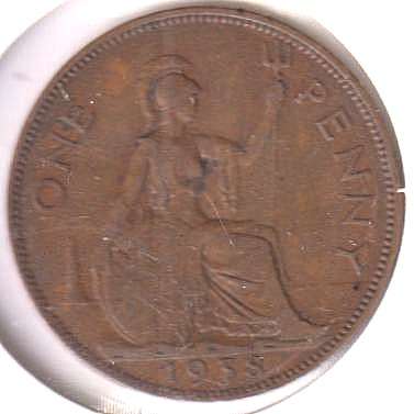 GREAT BRITAIN 1 PENNY  1938 IN COIN FLIP