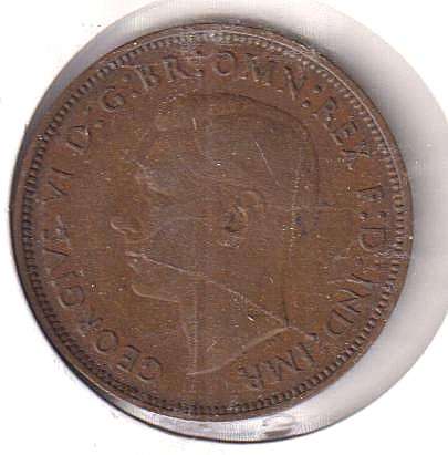 GREAT BRITAIN 1 PENNY  1938 IN COIN FLIP