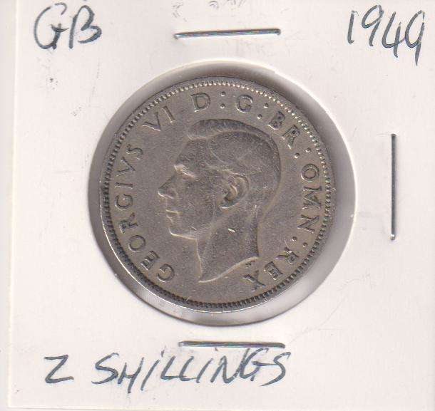 GREAT BRITAIN 2 SHILLINGS  1949 IN COIN FLIP