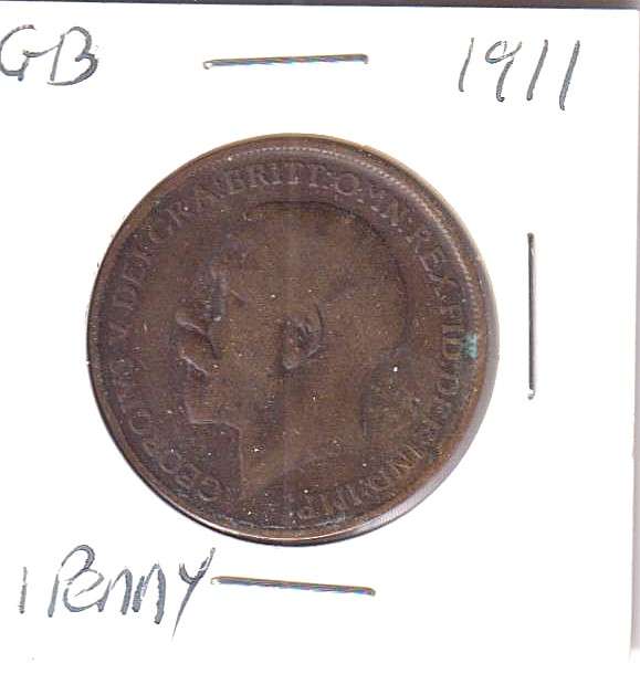 GREAT BRITAIN 1 PENNY  1911 IN COIN FLIP