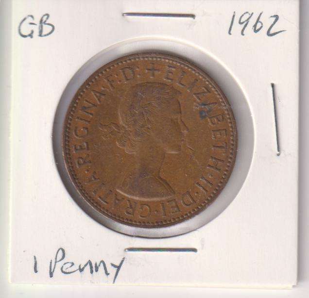 GREAT BRITAIN 1 PENNY  1962 IN COIN FLIP
