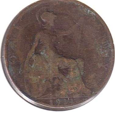 GREAT BRITAIN 1 PENNY  1911 IN COIN FLIP