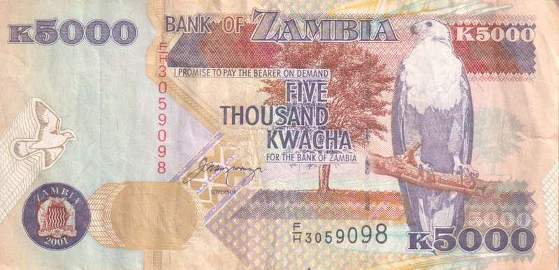 ZAMBIA 5000 KWACHA 2001 P41 VF