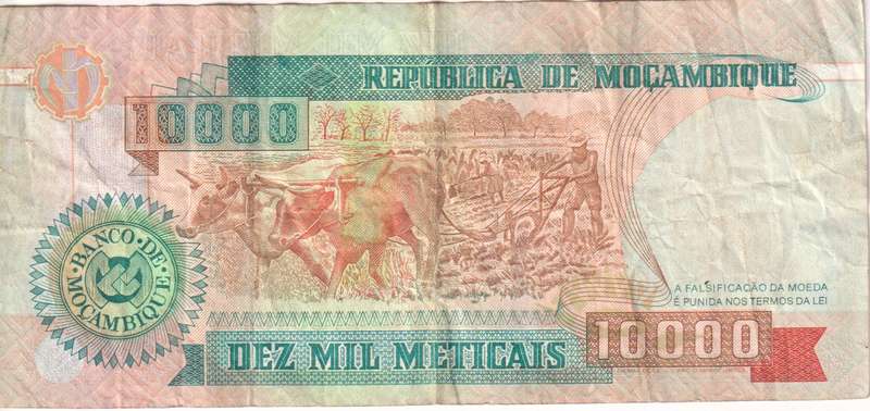Mozambique 10000 meticais P 137 1991 VF