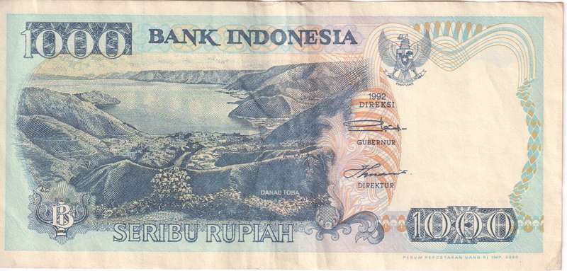 Indonesia 1000 Rupiah 1992  P-129 VF