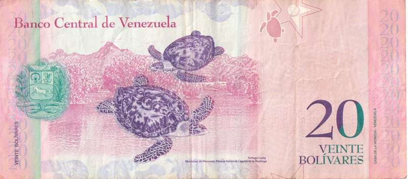 VENEZUELA 20 BOLIVARS  2011 P91 VF