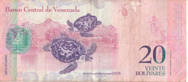 VENEZUELA 20 BOLIVARS  2011 P91 VF