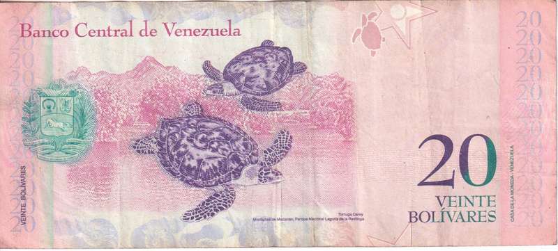 VENEZUELA 20 BOLIVARS  2011 P91 VF