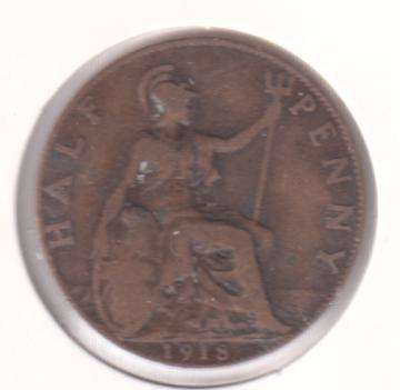 GREAT BRITAIN ½ PENNY 1918 (KING GEORGE V) IN COIN FLIP