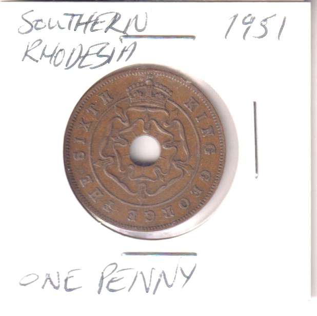 SOUTHERN RHODESIA 1 PENNY 1951 IN COIN FLIP