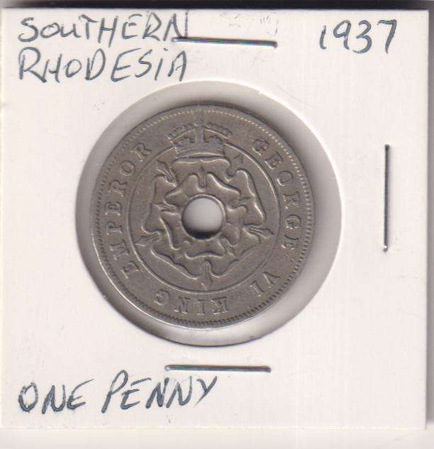 SOUTHERN RHODESIA 1 PENNY 1937 IN COIN FLIP