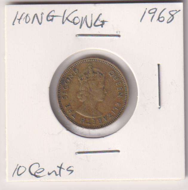 HONG KONG 10 CENTS 1968 IN COIN FLIP