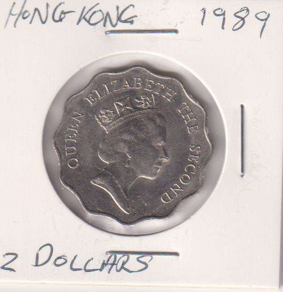 HONG KONG 2 DOLLARS 1989 IN COIN FLIP
