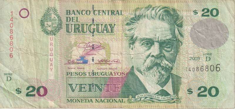 Uruguay 20 Peso 2003 - P83  VF