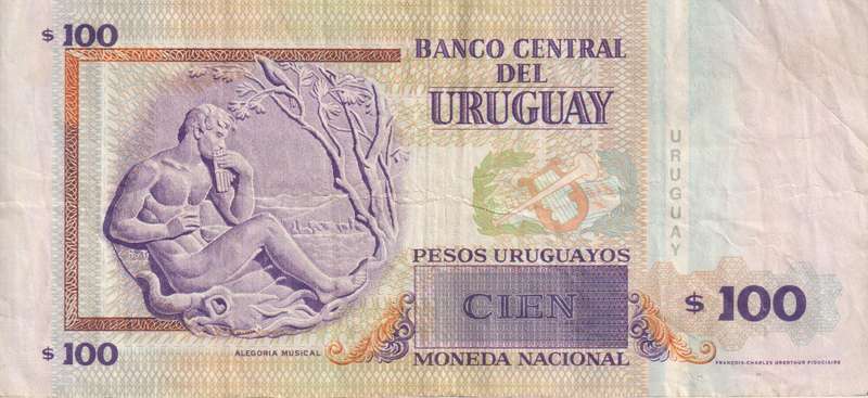 Uruguay 100 Peso 2003 - P85  VF