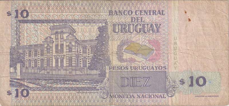 Uruguay 10 Peso 1998 - P81  VF