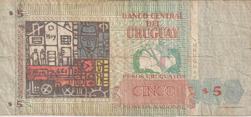 Uruguay 5 Peso 1998 - P80  VF