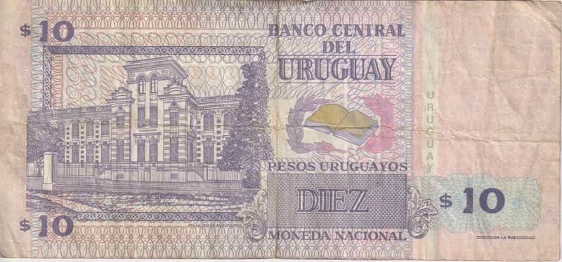 Uruguay 10 Peso 1998 - P81  VF