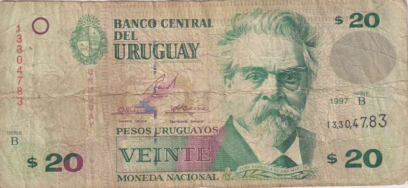 Uruguay 20 Peso 1997 - P74  F