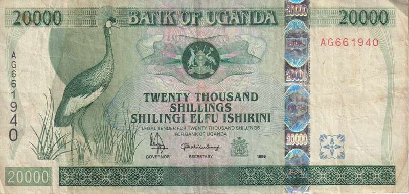 UGANDA 20,000 SHILLINGS 2002 P42 VF