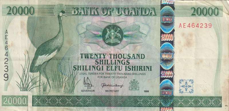 UGANDA 20,000 SHILLINGS 2002 P42 VF