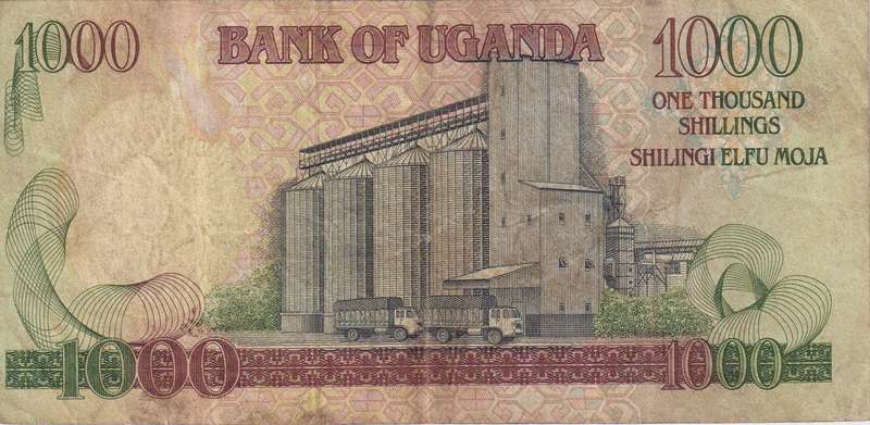 Uganda 1000 Shillings 1991 P34b VF